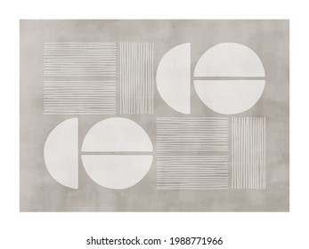 Trendy watercolor abstract creative geometric minimalist artistic composition. Vintage vector design for wall decoration, decor, print, cover, poster, card, wallpaper.