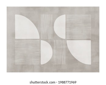 Trendy watercolor abstract creative geometric minimalist artistic composition. Vintage vector design for wall decoration, decor, print, cover, poster, card, wallpaper.