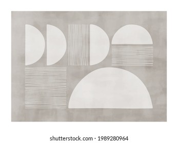 Trendy watercolor abstract creative geometric minimalist artistic composition. Vintage vector design for wall decoration, decor, print, cover, poster, card, wallpaper.