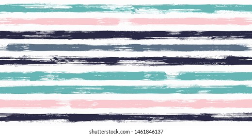 Trendy watercolor brush stripes seamless pattern. and paintbrush lines horizontal seamless texture for background. Hand drown paint strokes decoration artwork. For illustration.