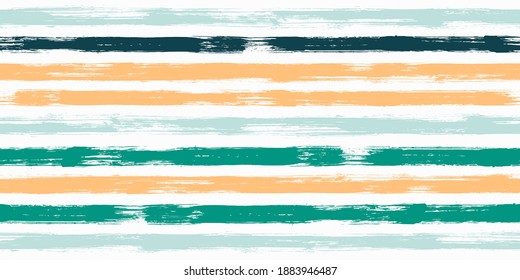 Trendy watercolor brush stripes seamless pattern. Ink paintbrush lines horizontal seamless texture for backdrop. Hand drown paint strokes graffiti artwork. For garment.