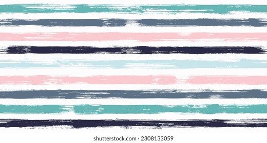 Trendy watercolor brush stripes seamless pattern. Ink paintbrush lines horizontal seamless texture for backdrop. Hand drown paint strokes graffiti artwork. For cloth.