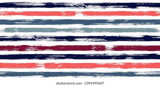 Trendy watercolor brush stripes seamless pattern. Ink paintbrush lines horizontal seamless texture for backdrop. Hand drown paint strokes graffiti artwork. For cloth.