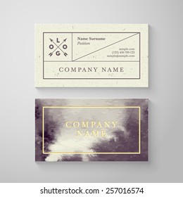 Trendy watercolor cross processing business card template. High quality design element