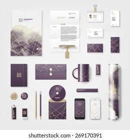 Trendy Watercolor Cross Processing Corporate Identity Template. High Quality Vector Design Element