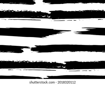 Trendy watercolor pattern with colored stripes painted with a brush. Trendy abstract seamless pattern. Sample of fashionable style. Abstract texture. Grunge background. Vector.