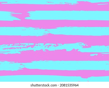 Trendy watercolor pattern with colored stripes painted with a brush. Trendy abstract seamless pattern. Sample of fashionable style. Abstract texture. Grunge background. Vector.