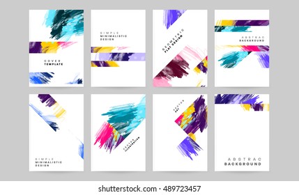 Trendy watercolor vector pattern with brush strokes. Hand drawn abstract elements. Memphis retro style patterns designs for covers brochures, EPS10
