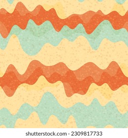 Trendy wave liquid vector seamless pattern. Striped curve line texture. Wall decor fun seamless pattern. Cambered fabric print design. Wave flow splash fluid shapes background.