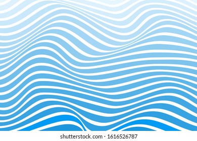 Trendy wavy background soft color transition. Vector illustration of striped pattern with optical illusion