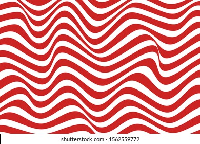 Trendy wavy background. Vector illustration of striped pattern with optical illusion