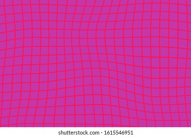 Trendy wavy background. Vector illustration of checkered pattern with optical illusion