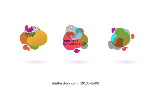 Trendy Wavy Geometric Fluid Forms. Green, Purple Liquid Organic Shapes. Business Gradient Overlay Pattern. Business Fluid Banners. Dynamic Splashes. Liquid Shapes Vector Set. Digital UI Logo Elements.
