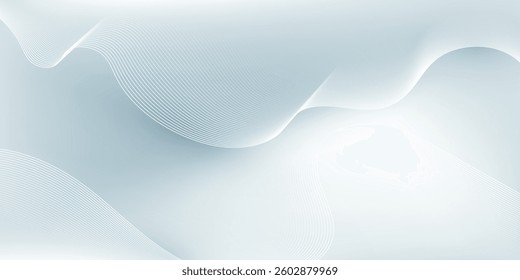 Trendy wavy line background template. Abstract vector design with flowing lines. Digital future technology concept.