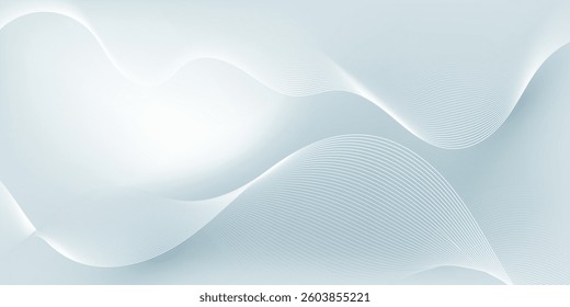 Trendy wavy line background template. Abstract vector design with flowing lines. Digital future technology concept.