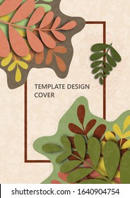 Trendy wavy textured background with colored plants, leaves, branches. Floral and botanical modern template for posters, banners, invitations, cards. Vector illustration