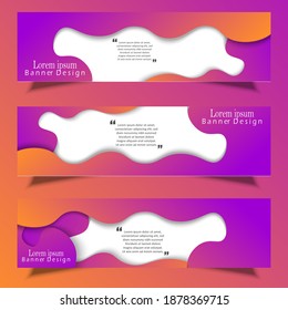 trendy web banner set template with fluid papercut style,multicolor gradient, and smooth color.fit for header website, banner sale,ads, business, promotion, background, etc.