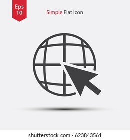 Trendy Web Icon. Flat Style Of Symbol. Sign Of Internet Site. Vector Illustration