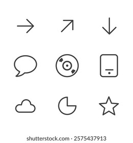 Trendy web icons isolated on white background. Vector clipart