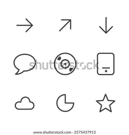 Trendy web icons isolated on white background. Vector clipart