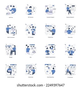 Ilustraciones de esquema de servicios Web de moda

