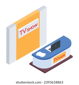 trendy Webinar Streaming Isometric Icon