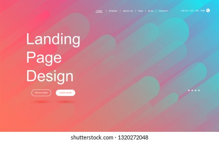 Trendy Website template. Landing page design.
Minimal geometric abstract graphic elements. 
Vector illustration