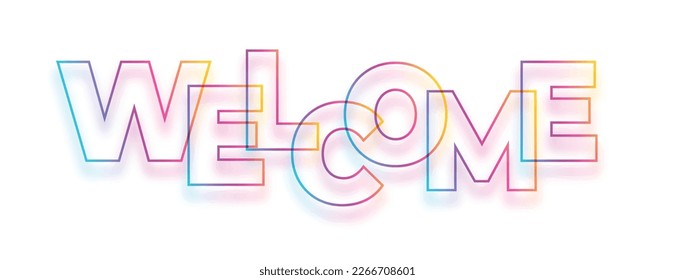 trendy welcome text banner for event invitation or hiring campaign vector