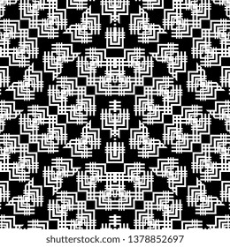 trendy white black Art Deco geometric shapes and optical illusion wallpaper pattern background