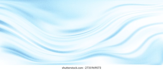 Gradiente ondulado blanco y azul de moda. Patrón de seda líquida en color de 2026. Textura de efecto de película granulada. Ilustración vectorial para su Diseño gráfico, Anuncio, cartel