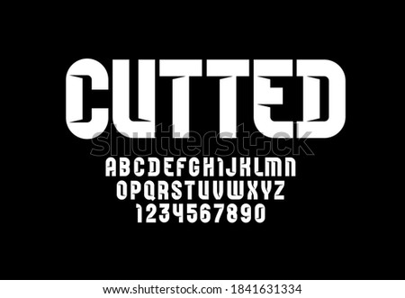 Trendy white font, modern alphabet cut out paper, cutted letters and numbers for you design, vector illustration 10eps