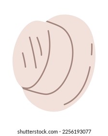 Trendy white hat flat icon Summer head accessory. Vector illustration