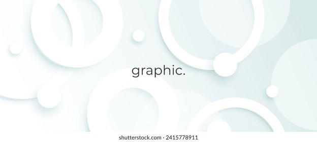 Trendy white ring background. 3d vector circles