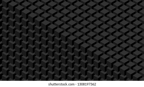 Trendy widescreen geometric background in isometric style 1920 x 1080 px. Wall of cubes.