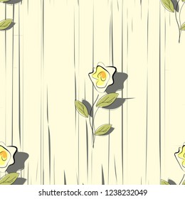 Trendy Wildflower tulip seamless pattern in a hand drawing style. . Aquarelle florals on white background, texture, wrapper pattern