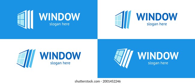 Trendy window logo set. Vector.