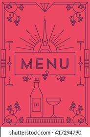 Trendy Wine Menu Design with Linear Icons