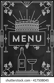 Trendy Wine Menu Design with Linear Icons