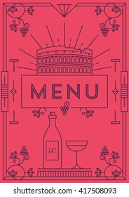 Trendy Wine Menu Design with Linear Icons