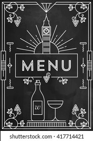 Trendy Wine Menu Design with Linear Icons