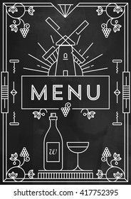 Trendy Wine Menu Design with Linear Icons