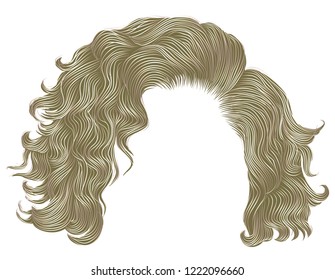 Trendy Woman Curly Hairs Blond Colors Stock Vector (Royalty Free ...