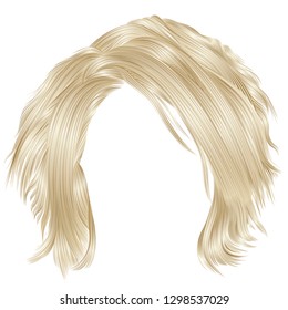 trendy woman disheveled hairs blond  colors .  beauty fashion .  realistic 3d 