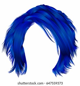 trendy woman disheveled hairs dark blue colors . 
 beauty fashion .  realistic 3d 
