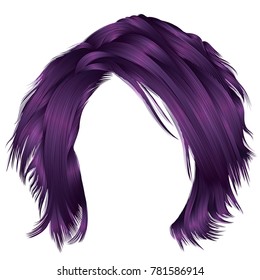 trendy woman disheveled hairs purple colors . 
 beauty fashion .  realistic 3d 