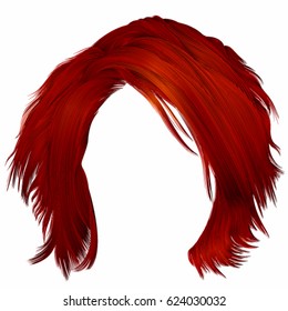 trendy woman disheveled hairs red  colors . 
 beauty fashion .  realistic 3d 