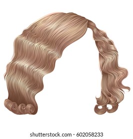 trendy woman hair care blond colors . beauty fashion .
 retro style curls . realistic 3d