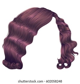 trendy woman haircare copper pink colors . beauty fashion .
 retro style curls . realistic 3d .
