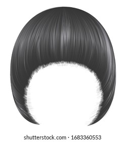 trendy  woman  hairs Pageboy with fringe  .gray  colors .
 medium length . beauty style . realistic  3d .
