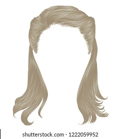 trendy woman long hair blond colors .  beauty fashion . 
graphic 3d.retro